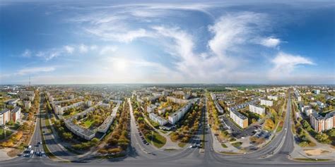 Aerial full seamless spherical hdri 360 panorama view above road ...