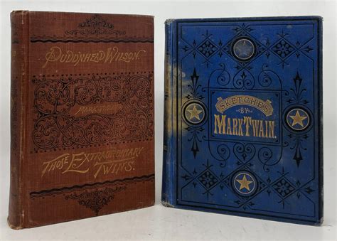 Lot - 2pc Early Edition Mark Twain Books. "Sketches New and Old" (1875 ...