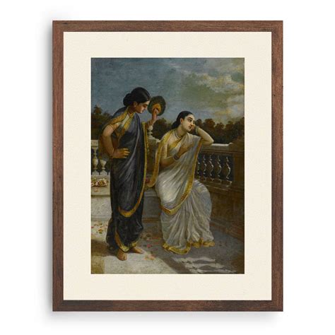 Ladies in the moonlight Painting & Wall Art Print by Raja Ravi Varma ...