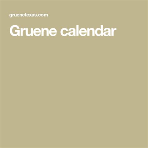 Gruene Live Music Calendar