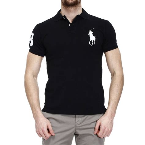 Polo Ralph Lauren T-Shirt Polo Half Sleeve Big Pony Slim Fit in Black ...