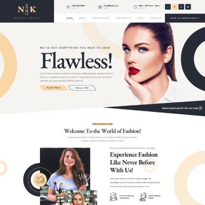 Free Makeup Artist WordPress Theme - Elegant & Stylish Design ...