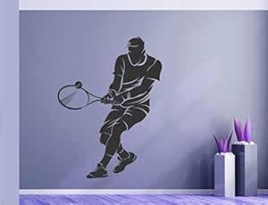Heaven Decors Tennis Player Black Home Decor Wall Sticker Size(59*81)cm ...