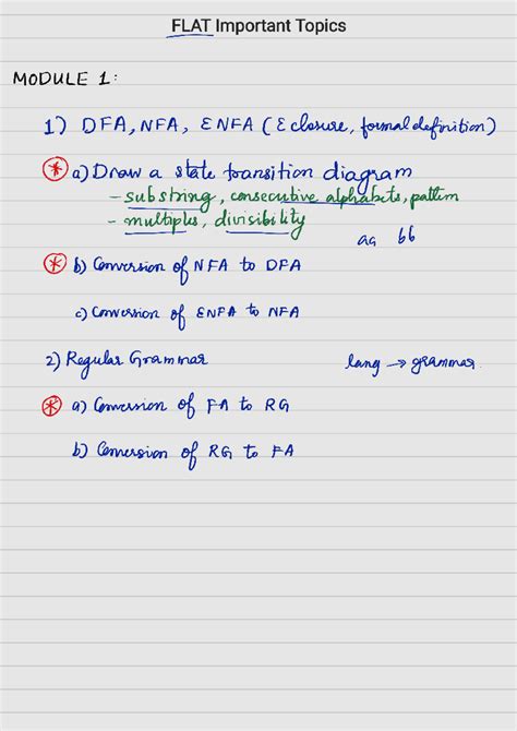 FLAT Important Topics - 1) Context sensitive Language Grammar a ...