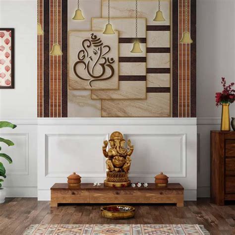 Beautiful Combined Om And Ganpati Ji Pooja Room Wallpaper – Myindianthings