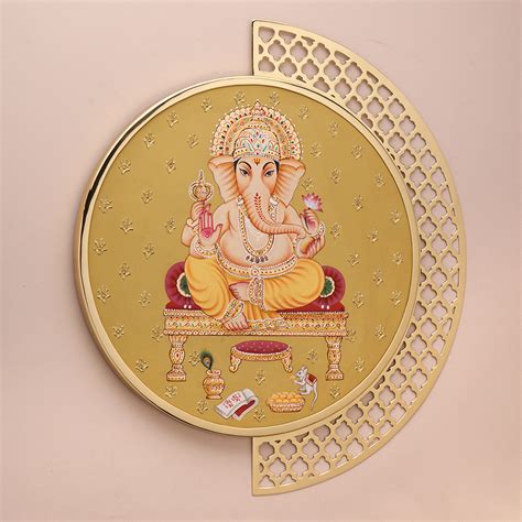 Siddhivinayak Jali Brass Photo Frame – Code Silver