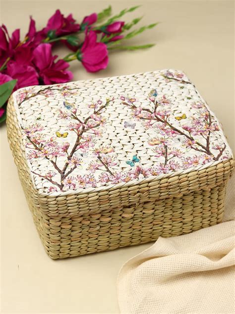 Habere India-All the Cultures Fabricating India Storage Basket with lid ...