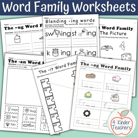 Family Worksheet Kindergarten