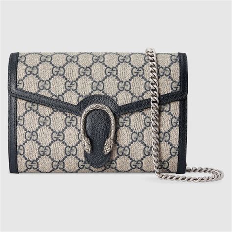 Portefeuille sur chaîne Dionysus en toile Supreme beige et bleue ...