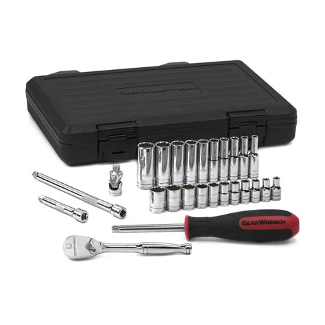 80313 GearWrench | GearWrench 26-Piece Imperial 1/4 in Deep Socket ...
