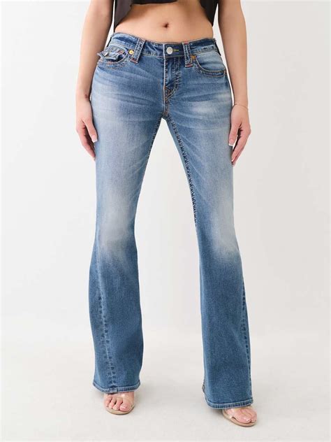 True Religion Big T Joey Flare Fit Blue Low-Rise Washed Jeans – Denim ...