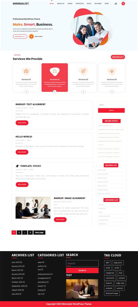 Free Minimalist WordPress Theme For Various Businesses.
