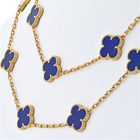 Van Cleef & Arpels - ALHAMBRA PLATINUM & 18K YELLOW GOLD LAPIS ALHAMBRA ...
