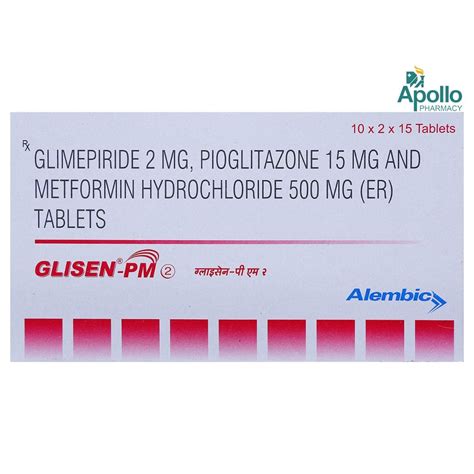 Glisen PM 2 Tablet 15's Price, Uses, Side Effects, Composition - Apollo ...