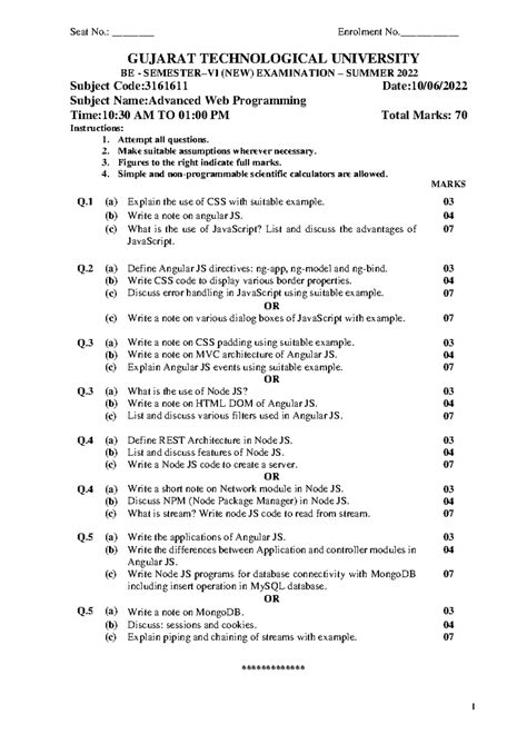 3161611 awp - Syllabus of subject - GUJARAT TECHNOLOGICAL UNIVERSITY ...