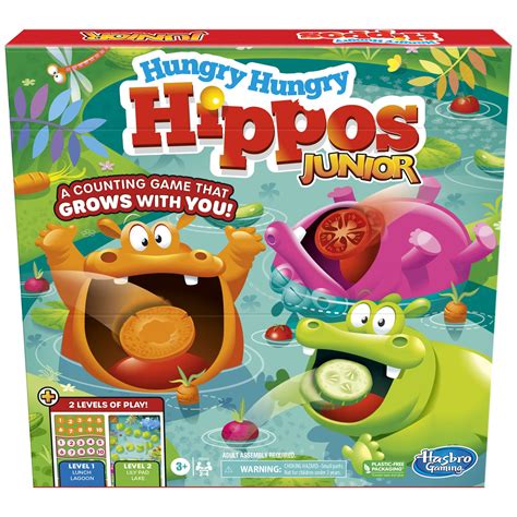 Amazon.com: Hasbro Gaming Hungry Hungry Hippos Junior Board Game | 2-in ...