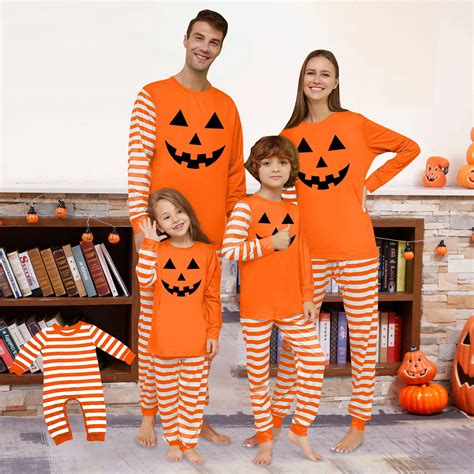 2025 Matching Family Halloween Pajamas Set - Cute Pumpkin Print PJS for Adults & Kids | Holiday ...