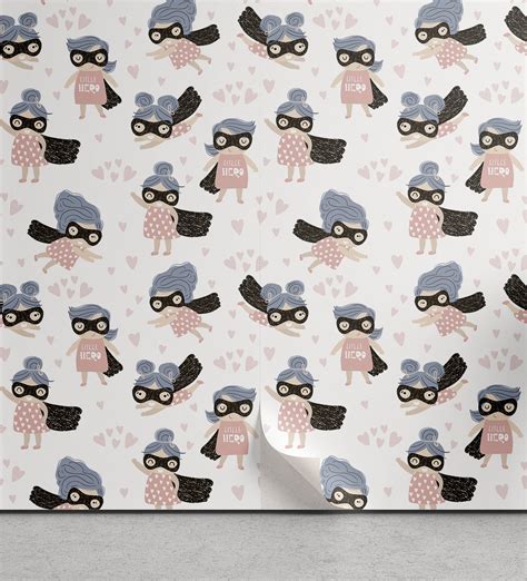 Ambesonne Retro Peel & Stick Wallpaper for Home, Cartoon Hero ...