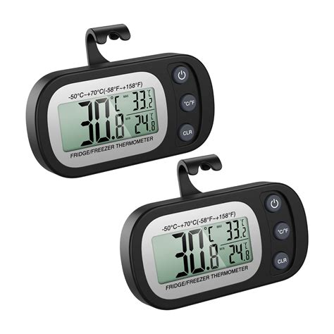KeeKit Digital Refrigerator Thermometer, 2 Pack Upgraded Freezer ...