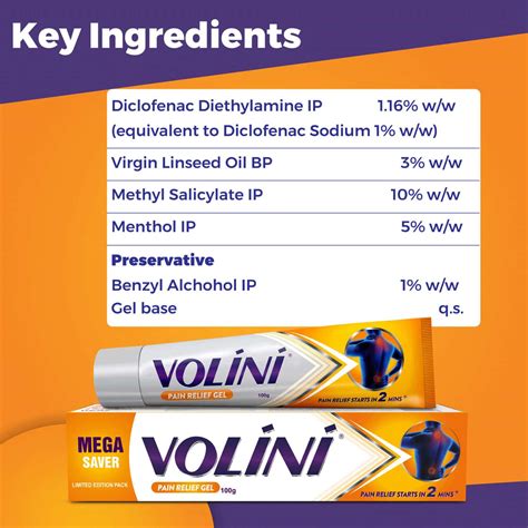 Buy VOLINI PAIN RELIEF GEL TUBE OF 100 G Online & Get Upto 60% OFF at ...