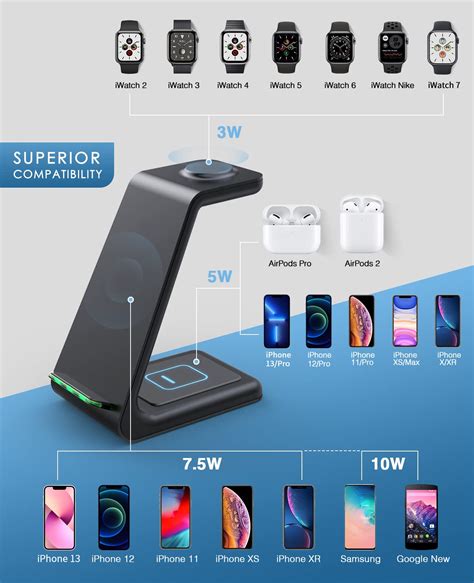 Buy Wireless Charging Station,3 in 1 Fast Charging Station,Wireless ...