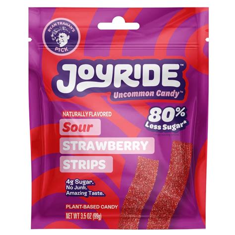 Amazon.com : Joyride Sweets Sour Strawberry Candy Strips, 3.5oz, Sour Gummy Candy, Gummy Strips ...