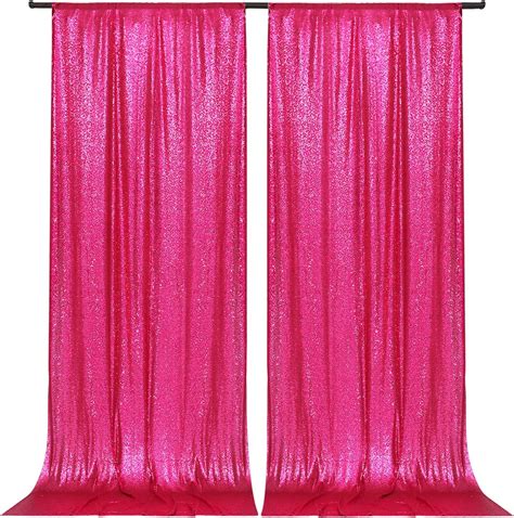 Amazon.com: PartyDelight 2 Panels Hot Pink 5FT X 10FT Sparkly Sequin ...