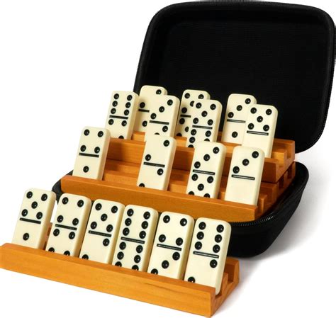 Amazon.com: Queensell Dominos Set for Adults with 4 Domino Racks ...
