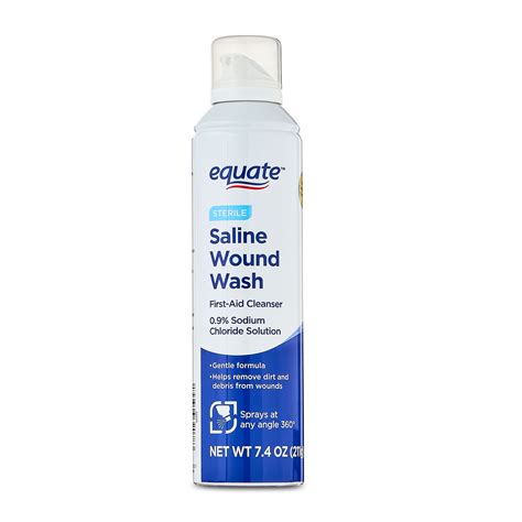 Equate Sterile Saline Wound Wash Spray, First-Aid Cleanser, 7.4 fl oz ...