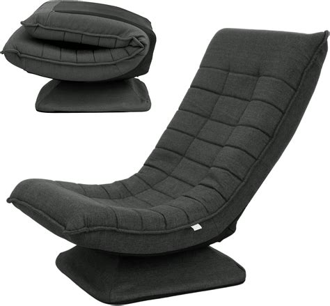 Swivel Floor Chair 3-Position Adjustable Folding Lazy Sofa Lounger for ...