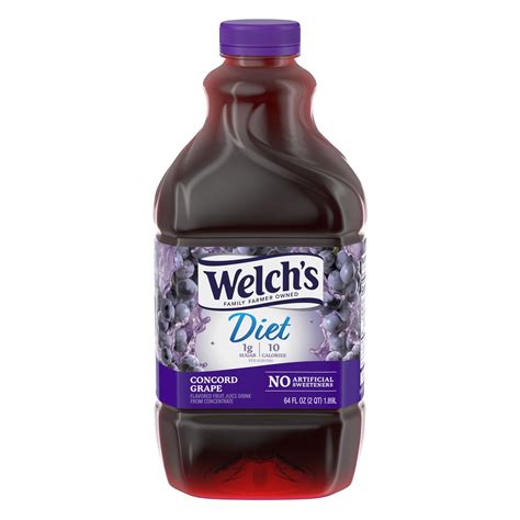 Welch's Diet Concord Grape Juice Drink, 64 fl oz Bottle – Walmart ...