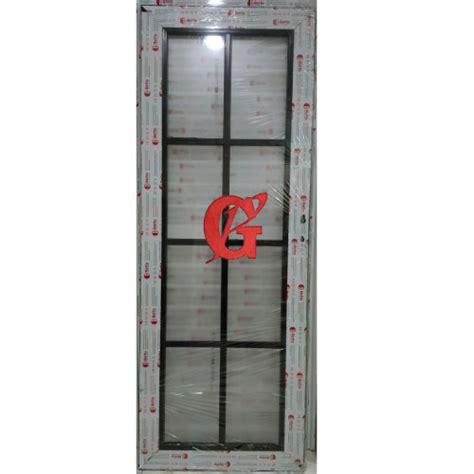 Jual PINTU UPVC ORNAMEN HITAM 8 KACA/PINTU KAMAR MANDI UKURAN 70X200 ...