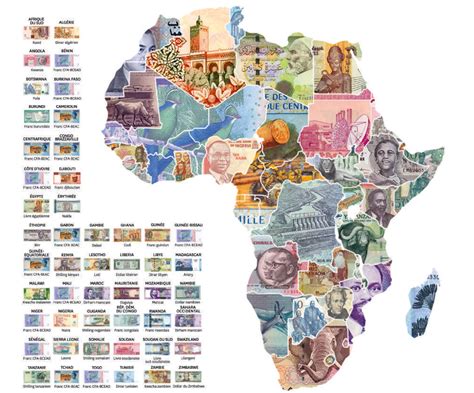 Map showing the currency of African countries. | Scrolller