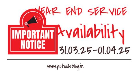 Important Notice – Year-End System Maintenance & Service Availability ...
