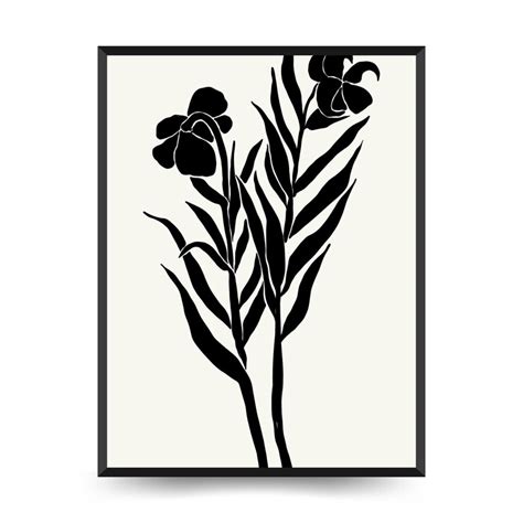 Abstract floral posters template. modern botanical trendy black style ...