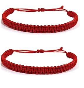 Buy Veena Pack of 2 Handmade Thread Bracelet Macrame Cord Adjustable ...