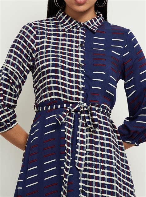 Buy Women Checked Spread Collar Shirt Dress Online at just Rs. 799.0 ...