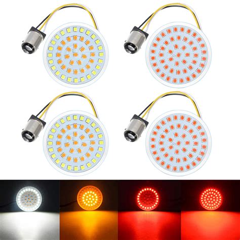 Amazicha 2” LED Turn Signals Bullet Style 1157 SMD White Amber Front ...