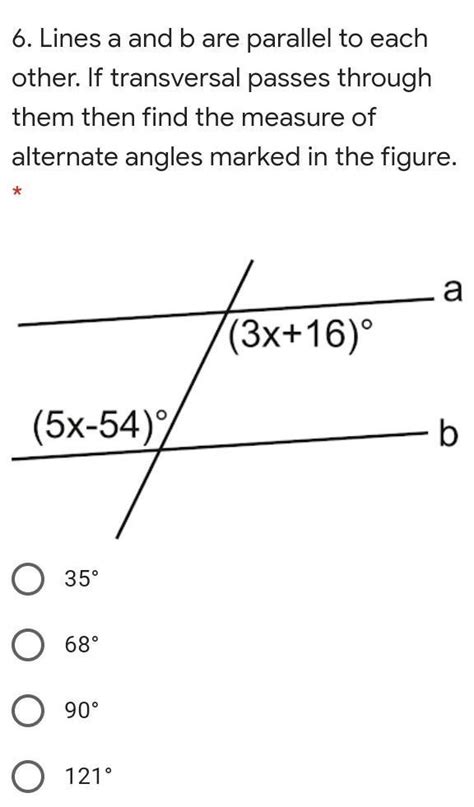 . Lines a and b are parallel to each other. If transversal passes ...