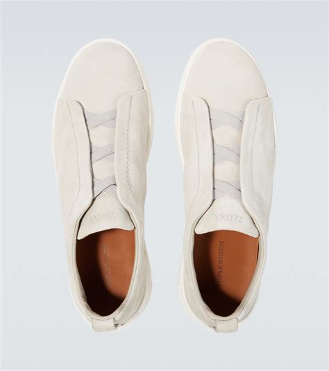 Triple Stitch suede sneakers in white - Zegna | Mytheresa