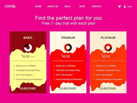 Image result for Subscription Table Design