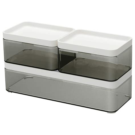 Ikea BROGRUND Box, Set of 3, Transparent Grey, White : Amazon.in: Home ...