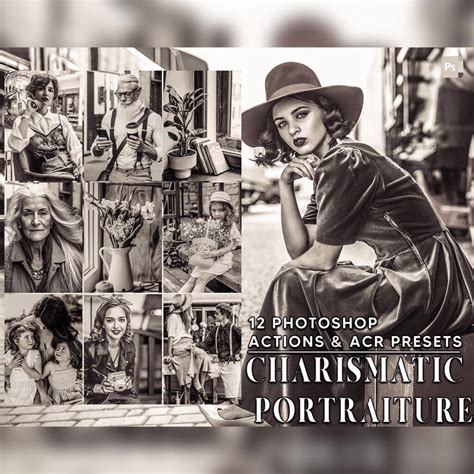 12 Photoshop Actions, Charismatic Portraiture Ps Action, Vintage ACR ...