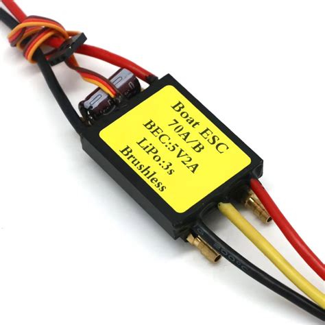 RC Brushless Boat ESC 70A Brushless Speed Controller ESC 3S Lipo Suppo ...