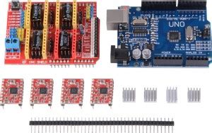 robocraze CNC Shield + UNO R3 + 4xDRV8825 Driver Kit For Arduino 3D ...