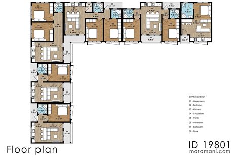 Single-storey Apartment complex - ID 19801 | Small apartment building ...