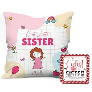 Buy Jhingalala Gift for Sister I Printed Cushion Cover with Filler and ...