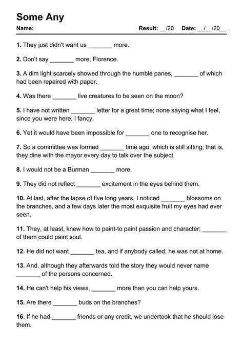 Some Any Worksheet PDF 的图像结果