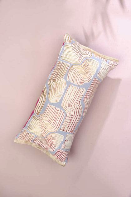 Buy Shifting Sands Herringbone Cotton Sand Yellow Cushion Cover Online ...