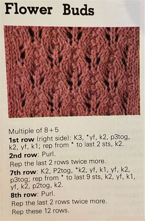 Image result for Knitted Rosebud Pattern